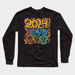 pixel art 2024 grad religion Long Sleeve T-Shirt